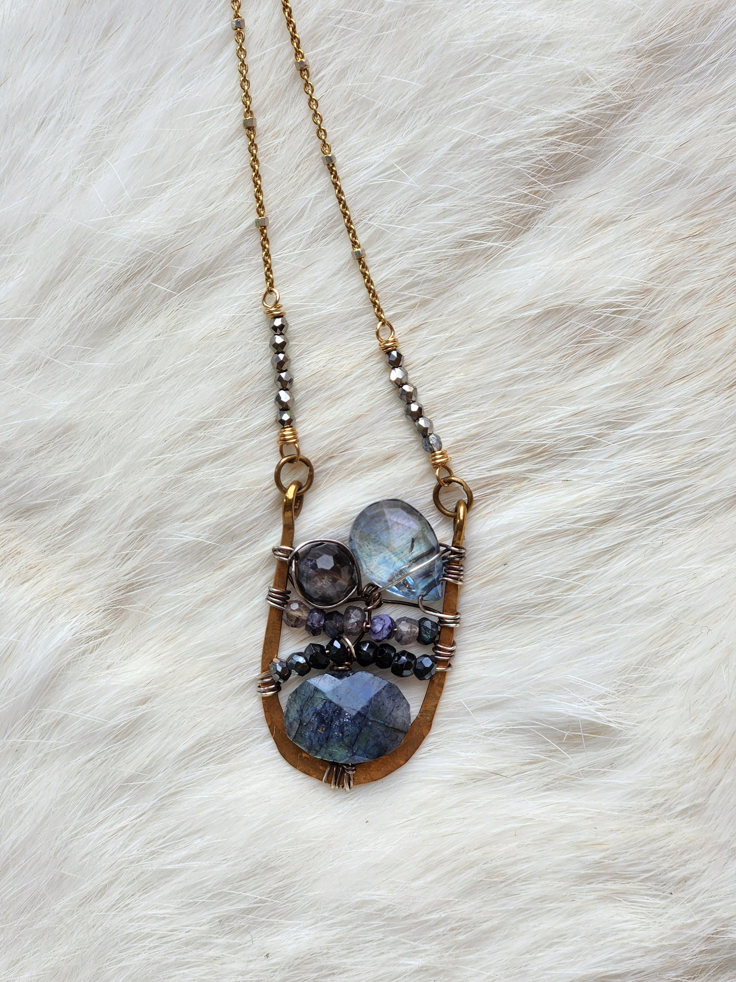 Green Labradorite Landscape Necklace