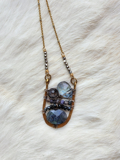 Green Labradorite Landscape Necklace