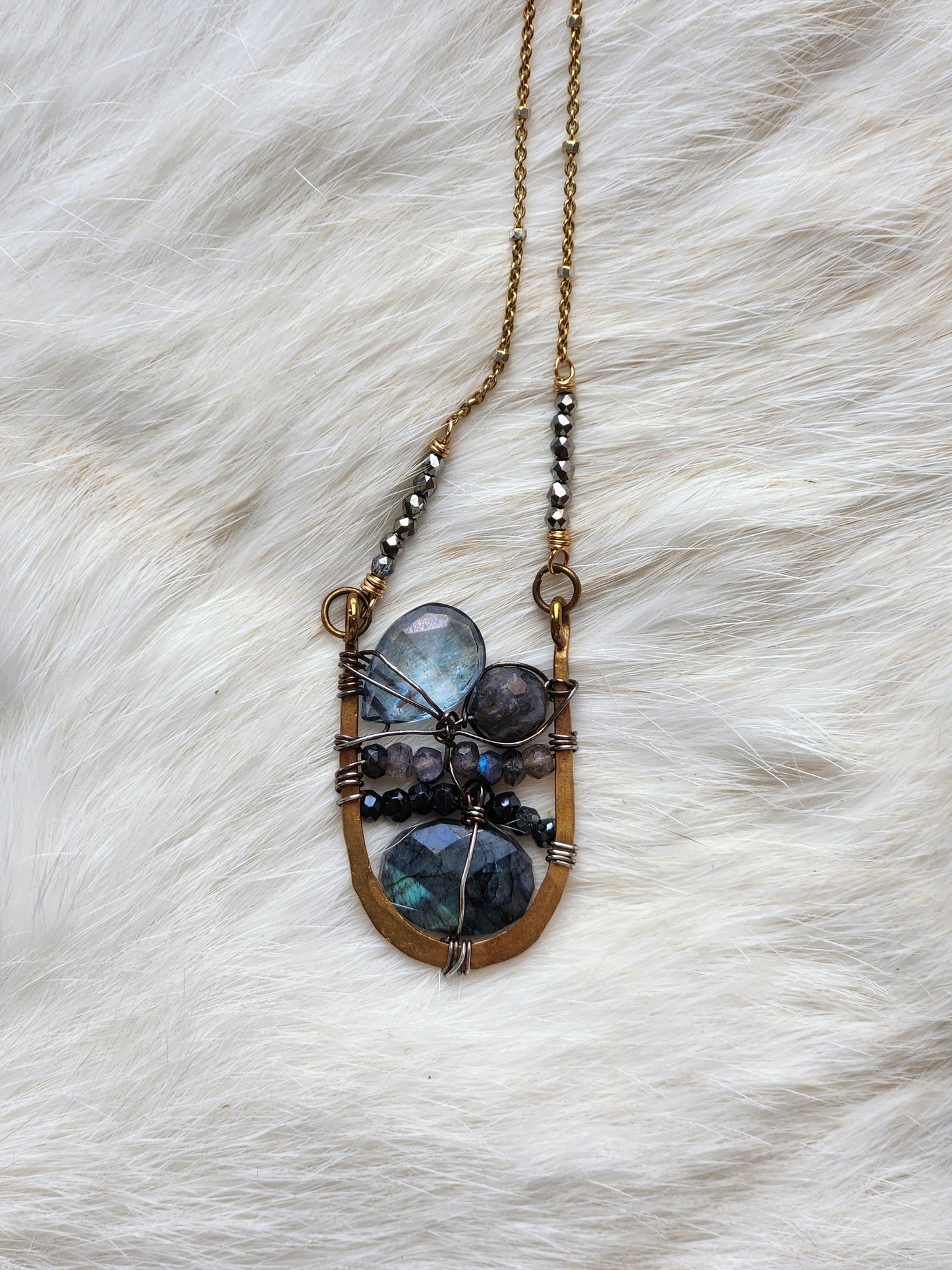 Green Labradorite Landscape Necklace