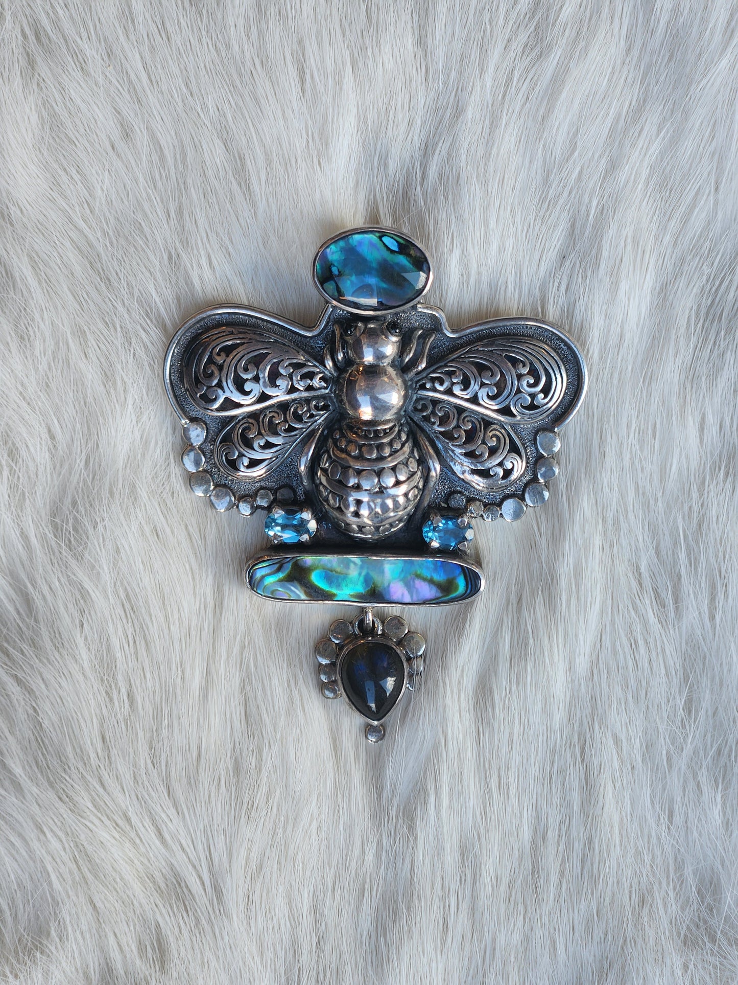 Bee Abalone Pin