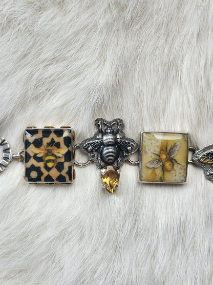 Tile Citrine Bee Bracelet