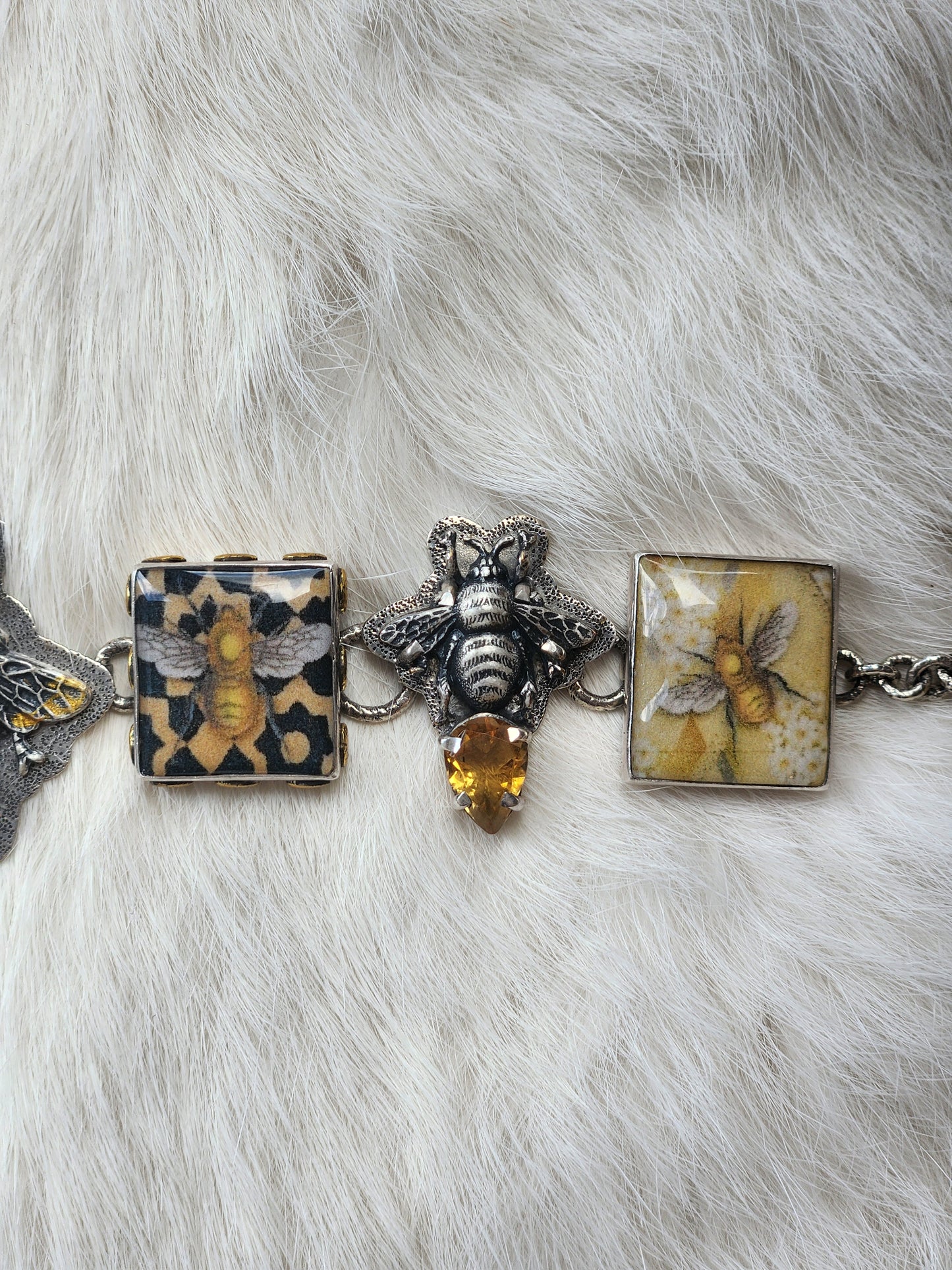 Tile Citrine Bee Bracelet