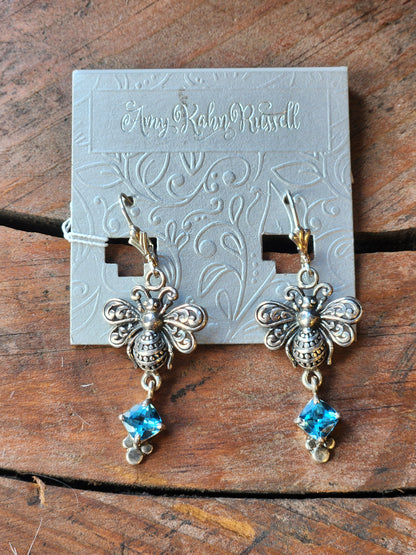 Bee Blue Topaz Earrings