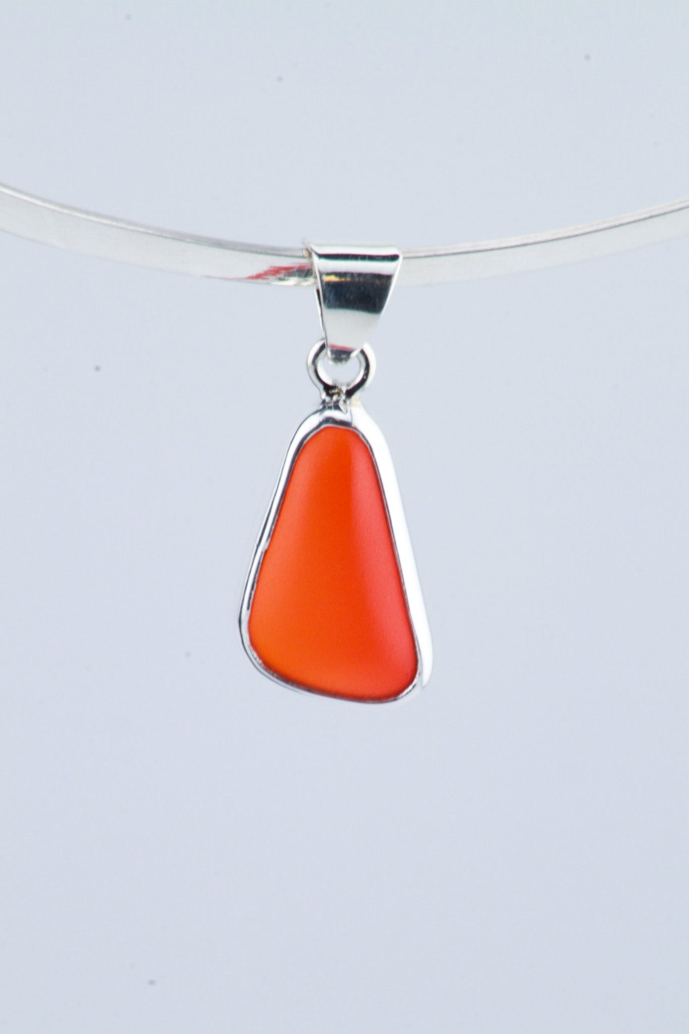 Orange Beach Glass Pendant